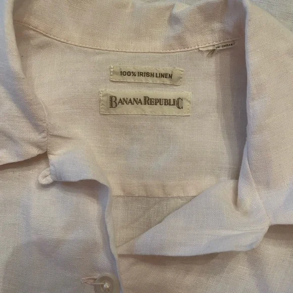 Rare Vintage Banana Republic 100% Irish Linen Button Down Shirt Size Small - Picture 3 of 7